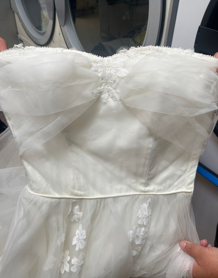 A 71 year old wedding dress after restoration